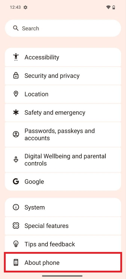 Abschnitt &Uuml;ber das Telefon auf dem CMF Phone 2 Pro