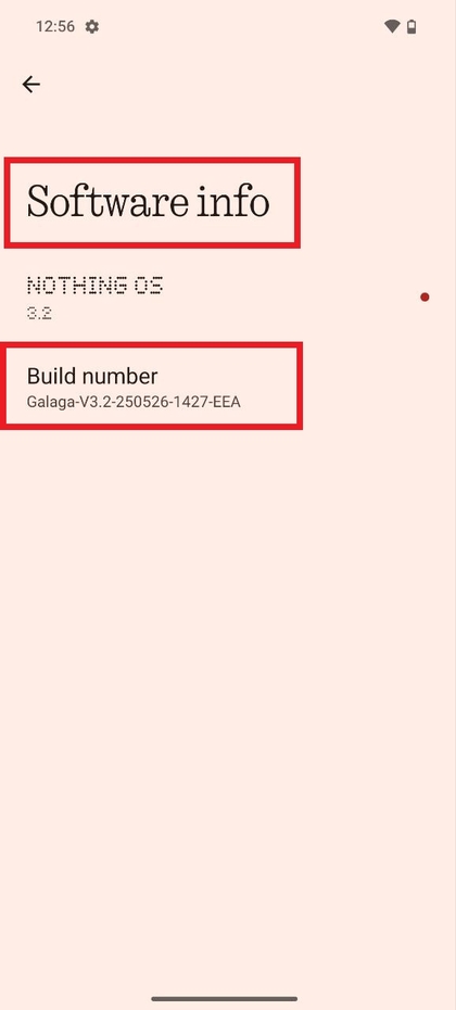 Auf die Build-Nummer auf dem CMF Phone 2 Pro tippen