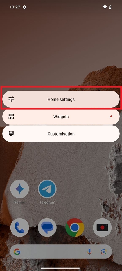 Accessing home settings on CMF Phone 2 Pro