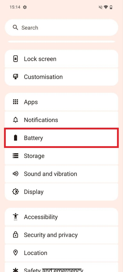 Akku-Einstellungen-Men&uuml; aufrufen