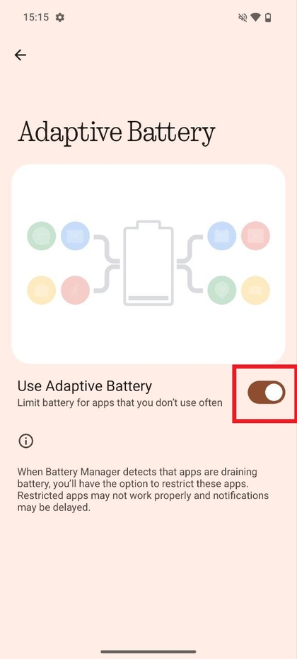 Option 'Adaptiver Akku' aktivieren