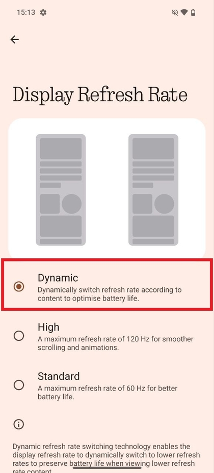 Option f&uuml;r dynamische Bildwiederholrate ausw&auml;hlen