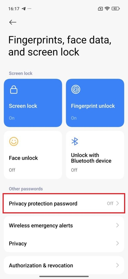 Activation du mot de passe de protection de la vie priv&eacute;e sur POCO F7