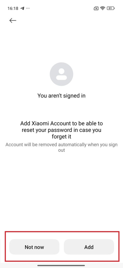 Association du compte Xiaomi pour la r&eacute;initialisation du mot de passe sur POCO F7