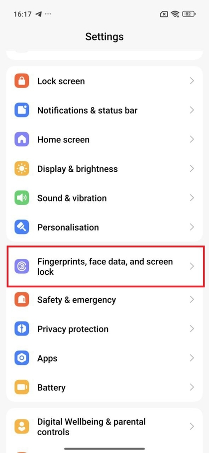 Options de s&eacute;curit&eacute; dans les param&egrave;tres du POCO F7