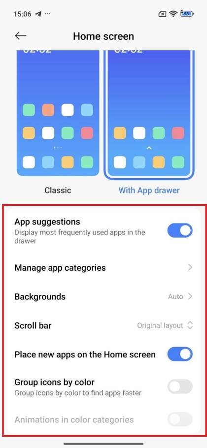 App-Drawer-Einstellungen auf dem POCO F7 anpassen