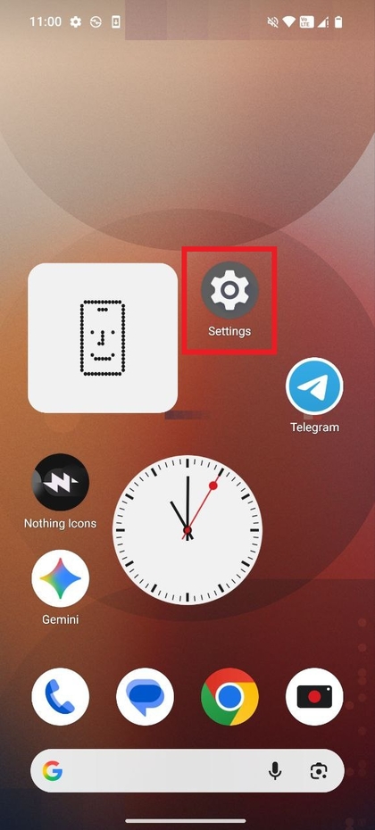 Apertura dell'app impostazioni su CMF Phone 2 Pro