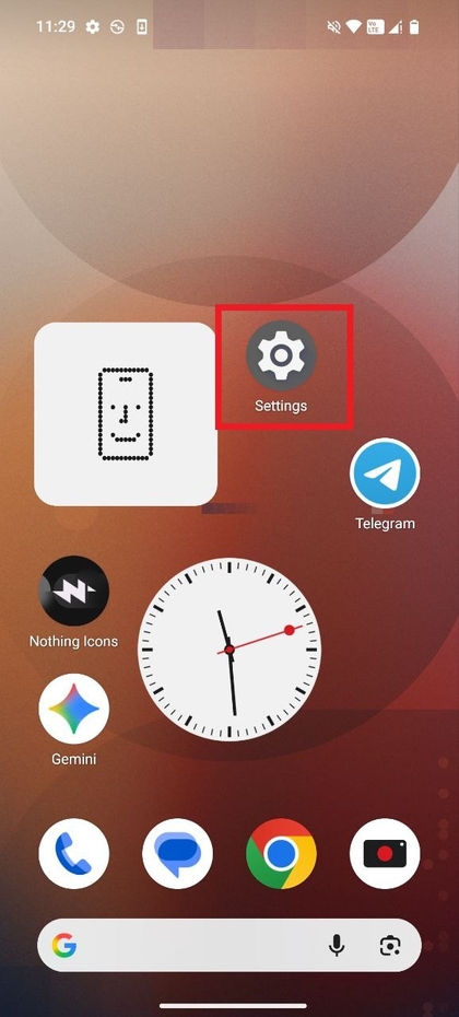 Apertura dell'app Impostazioni su CMF Phone 2 Pro