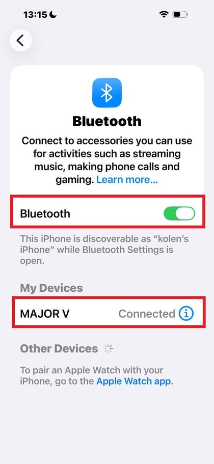 Connexion aux Marshall Major V depuis le t&eacute;l&eacute;phone