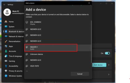 Casque Marshall Major V connect&eacute; avec succ&egrave;s &agrave; Windows