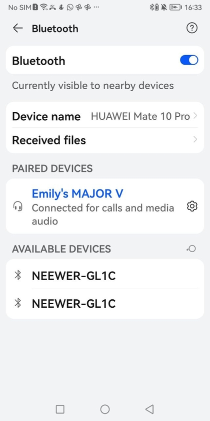 Connecting the second device to Marshall Major V