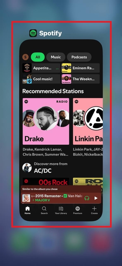 Restarting audio player on smartphone