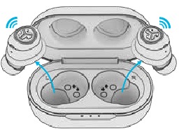 Removing the earbuds from the case