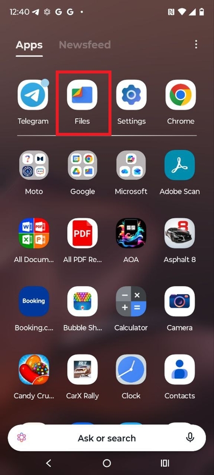 Files app-pictogram op Motorola EDGE 60 Fusion