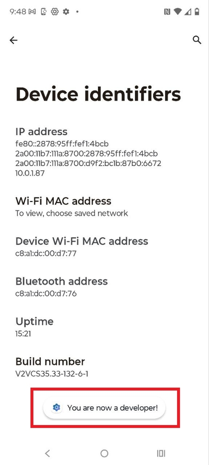 Ontwikkelaarsmodus inschakelen