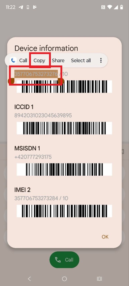 IMEI-nummer op Motorola Moto G84