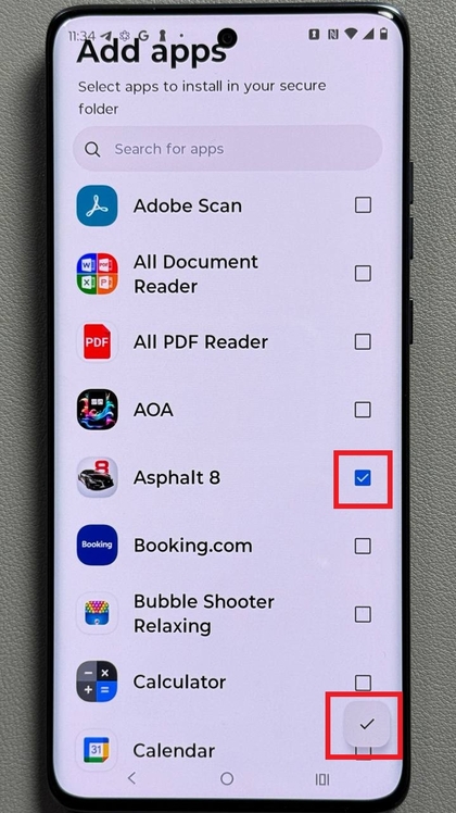 Apps installeren in Veilige map