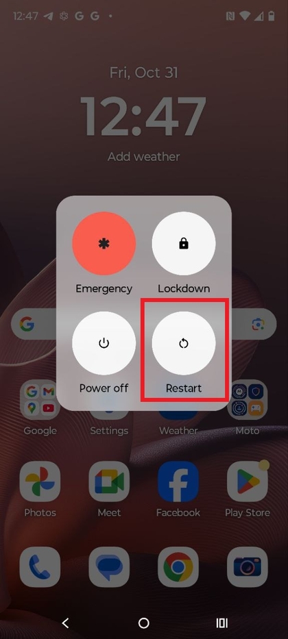 Het apparaat opnieuw opstarten