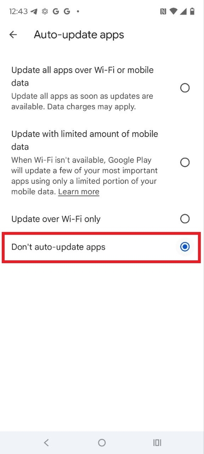 Automatische update van apps uitschakelen