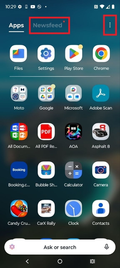 App drawer-opties in Motorola EDGE 60 Fusion