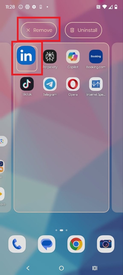 App verwijderen van het startscherm op Motorola EDGE 60 Fusion