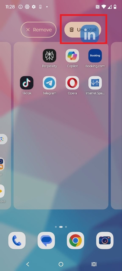 App verwijderen via de app drawer op Motorola EDGE 60 Fusion