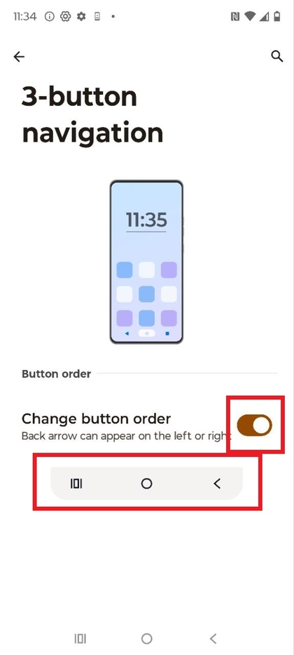 Regolazione dell'ordine del pulsante Indietro di Motorola EDGE 60 Fusion