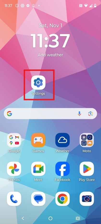 Naviger til indstillinger p&aring; Motorola EDGE 60 Fusion