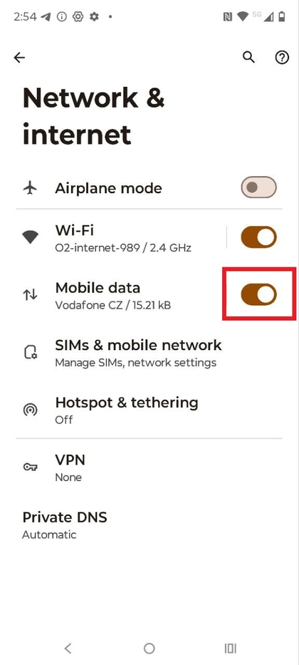 Instellingen voor mobiele data op de Motorola EDGE 60 Fusion
