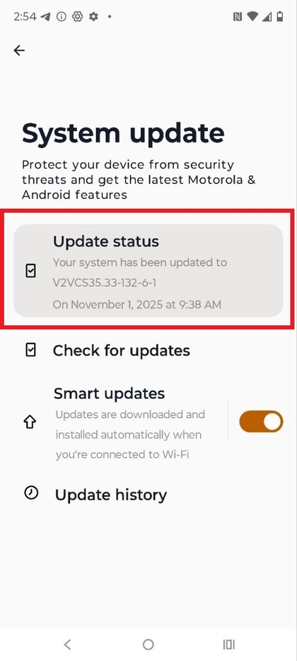 Systeemupdates op Motorola EDGE 60 Fusion