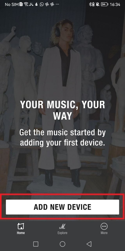 Add the headphones in the Marshall Bluetooth App