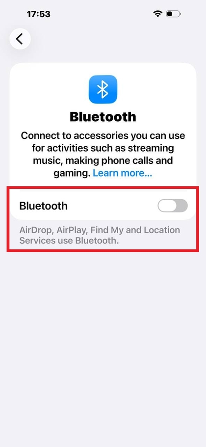Open the Bluetooth settings on your smartphone