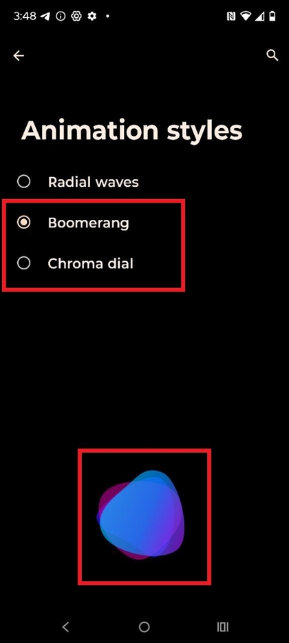 Boomerang vingerafdruk-animatie