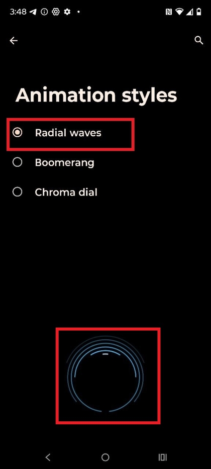 Radiale golven vingerafdruk-animatie
