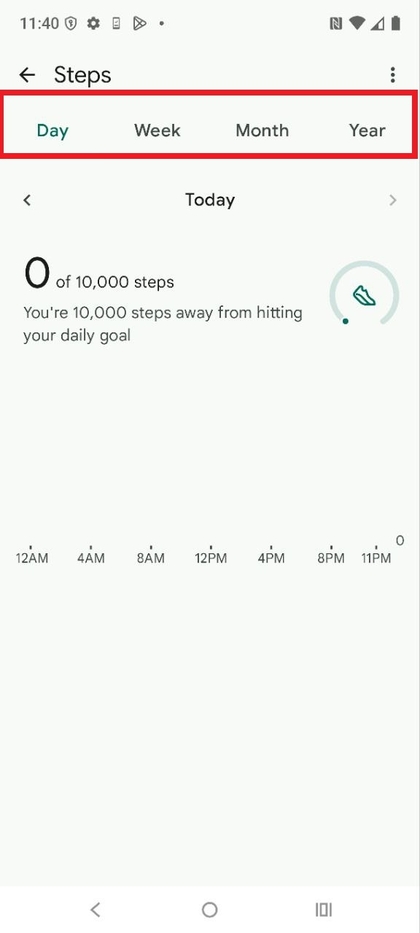 Fitbit app displaying step screen on Motorola EDGE 60 Fusion