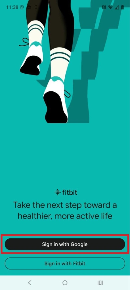 Sign in page for Fitbit app on Motorola EDGE 60 Fusion