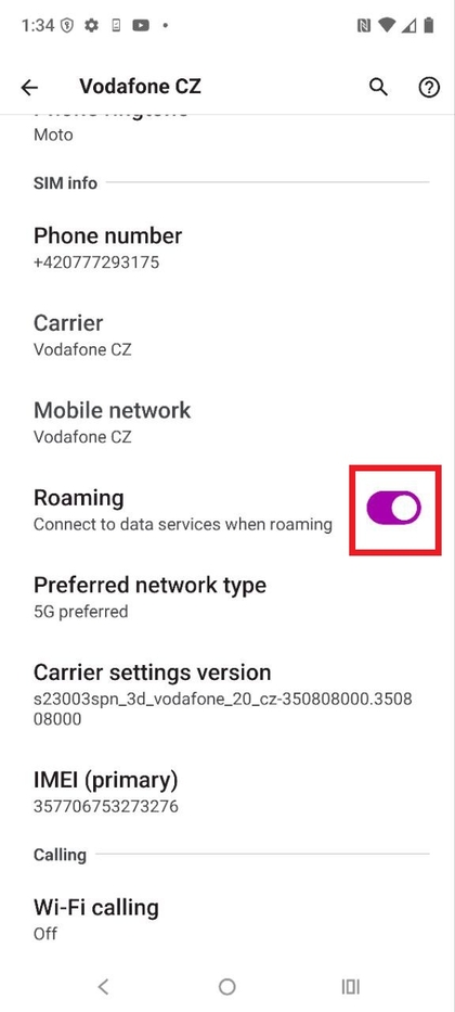 Mobiele gegevensroaming in- of uitschakelen op Motorola EDGE 60 Fusion