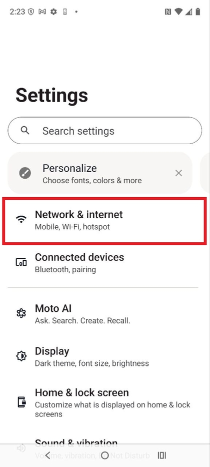 Netwerk- en internetinstellingen op Motorola EDGE 60 Fusion