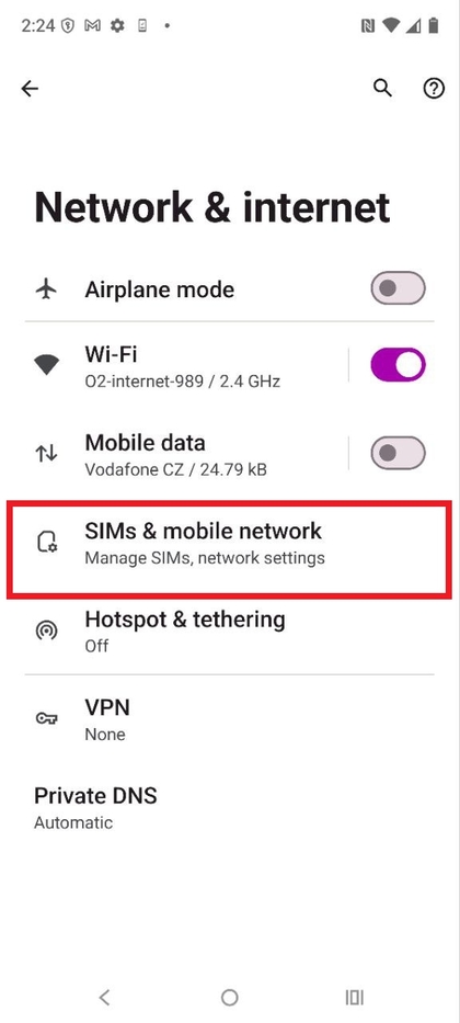 SIM- en mobiele netwerkinstellingen op Motorola EDGE 60 Fusion