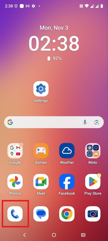 Telefoon-app-pictogram op Motorola EDGE 60 Fusion