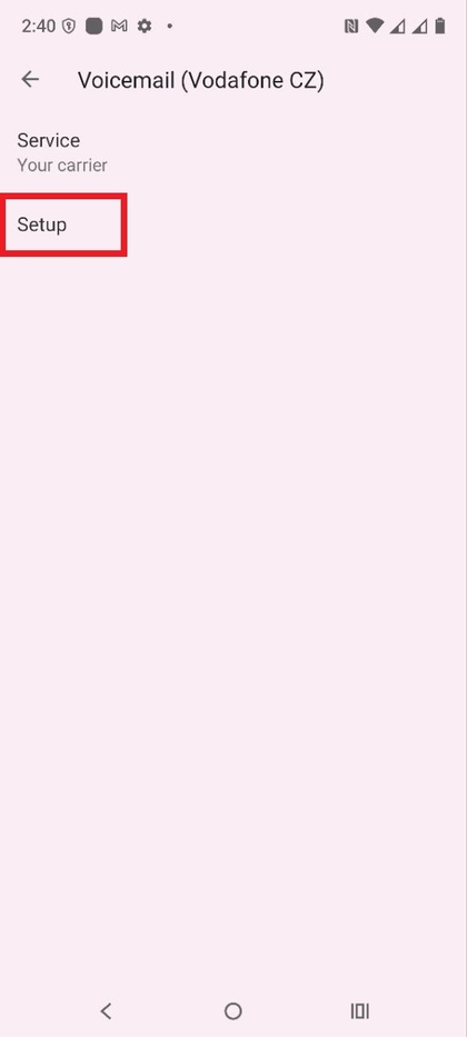 Menu voor het instellen van voicemail op Motorola EDGE 60 Fusion