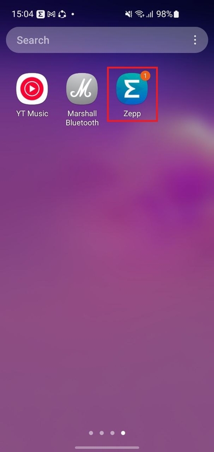 Zepp app icon on Android home screen