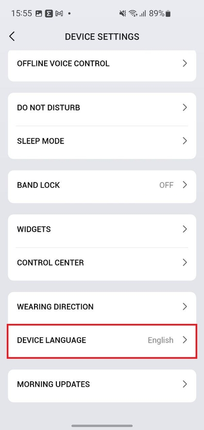 Sprach&auml;nderung &uuml;ber die Telefon-App best&auml;tigen