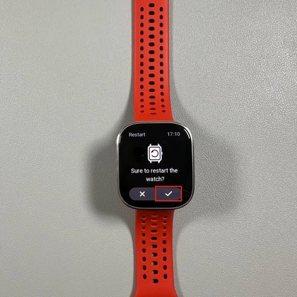Confirmation du red&eacute;marrage sur l'Amazfit Bip 6