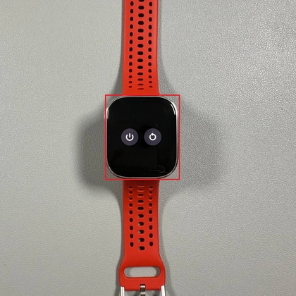 Menu d'alimentation apparaissant sur l'&eacute;cran de l'Amazfit Bip 6