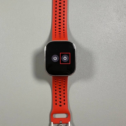 Ic&ocirc;ne de red&eacute;marrage sur le menu d'alimentation de l'Amazfit Bip 6