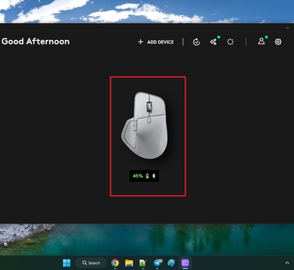 Connexion de la souris via l'application Logi Options Plus