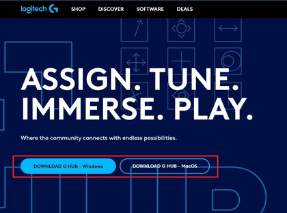 Situs web Logitech G Hub