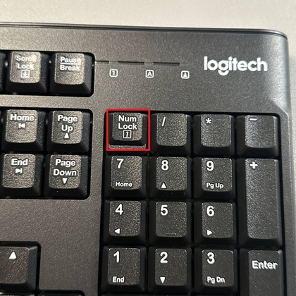 Position der NumLock-Taste auf der Logitech Tastatur K120