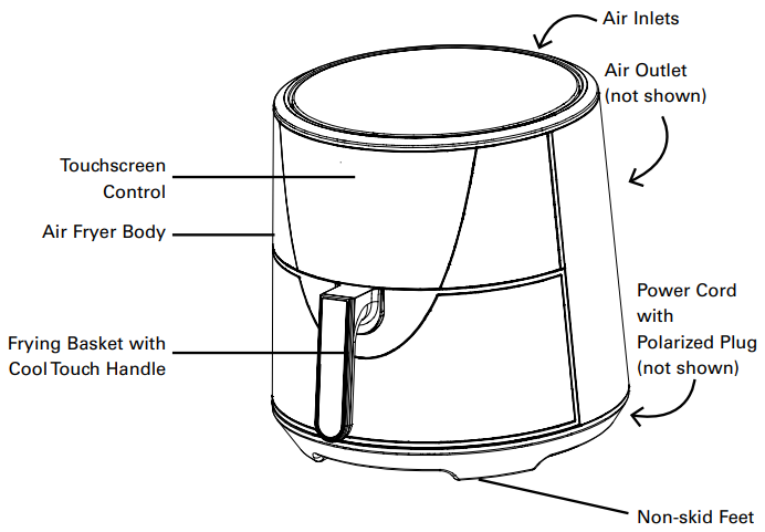 Upoznavanje s va&scaron;om fritezom na dodir od 8 QT Korak 1